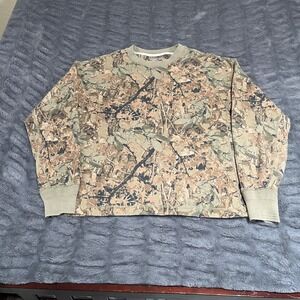 American Eagle Mens Boxy Fit Real Tree Camo Waffle Knit Thermal Shirt Size M
